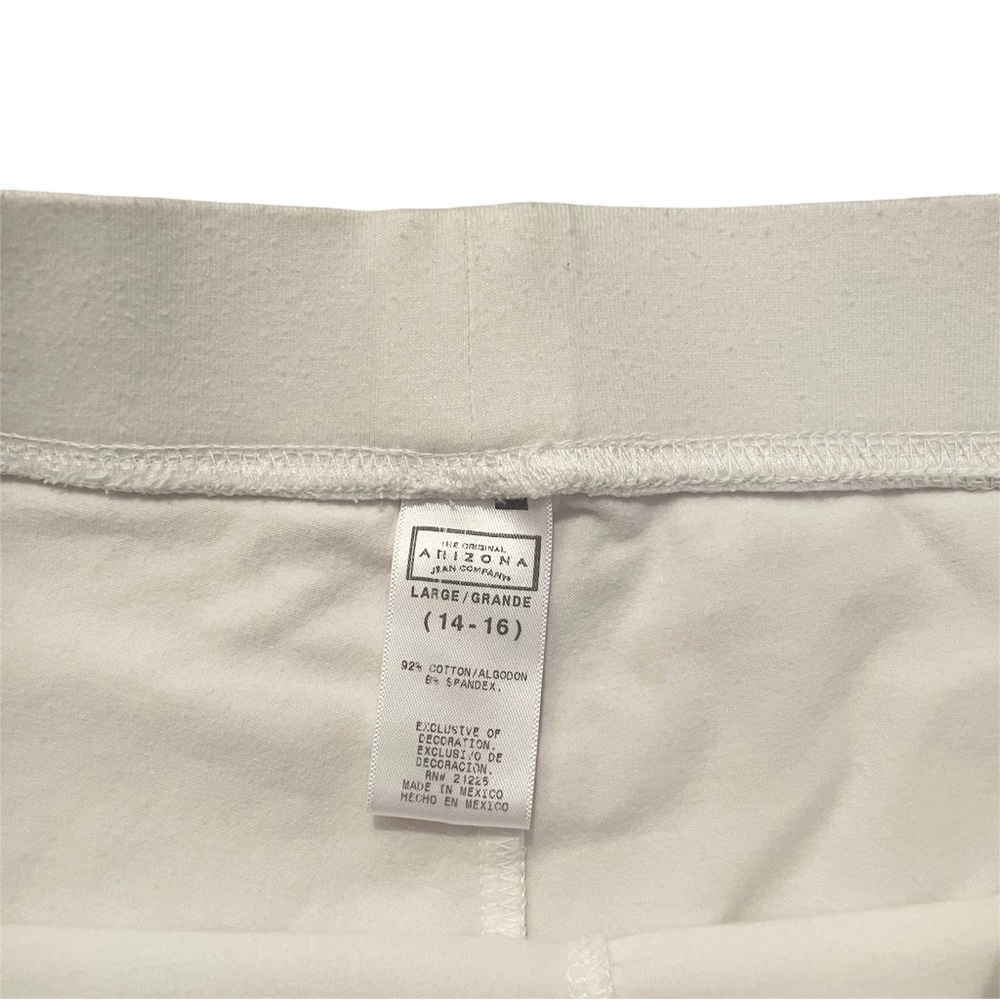 NWOT Girls’ Arizona White Capri Lace Cuff Leggings Size 14-16 - Picture 4 of 5